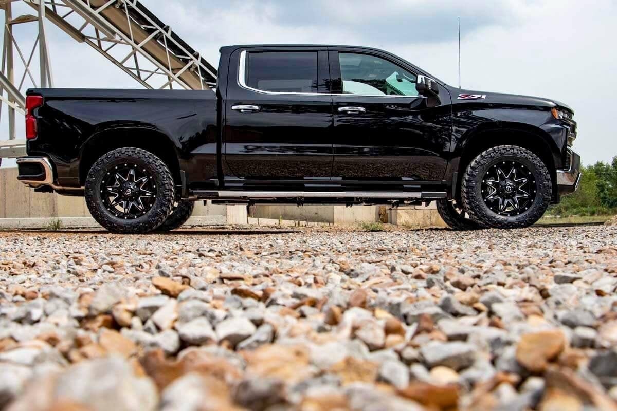 GMC Sierra 1500 Coilover Suspension Kit - Front - Rough Country - N3 Leveling - Silver - '19-'24